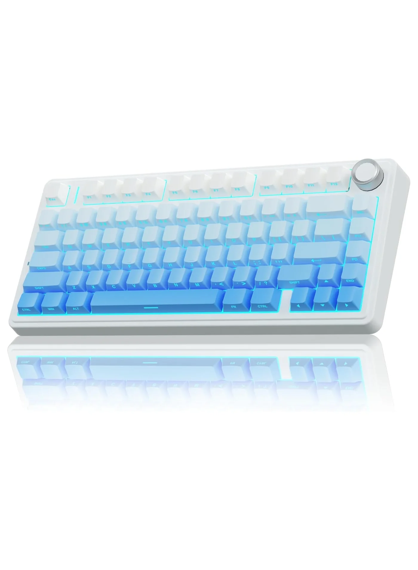 Premium Wireless Mechanical Gaming Keyboard 75% Compact Gasket Mount Tri-Mode RGB Backlit (Cloud Blue) cqtrh