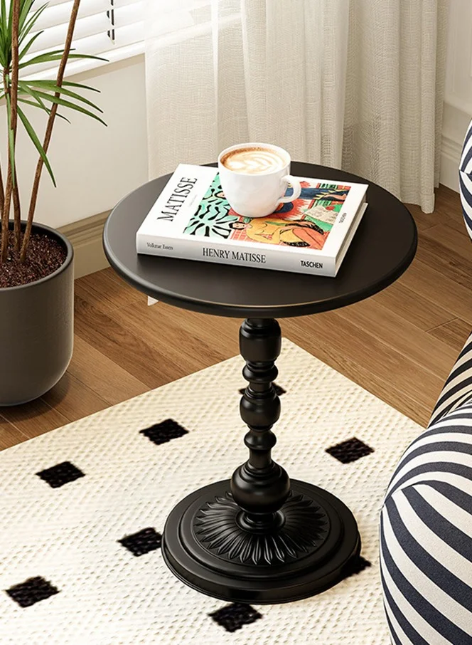 XiuWoo Nordic Round Side Table Metal Coffee Table Weather-Resistant Outdoor End Table (52x38x28 cm) 08uty