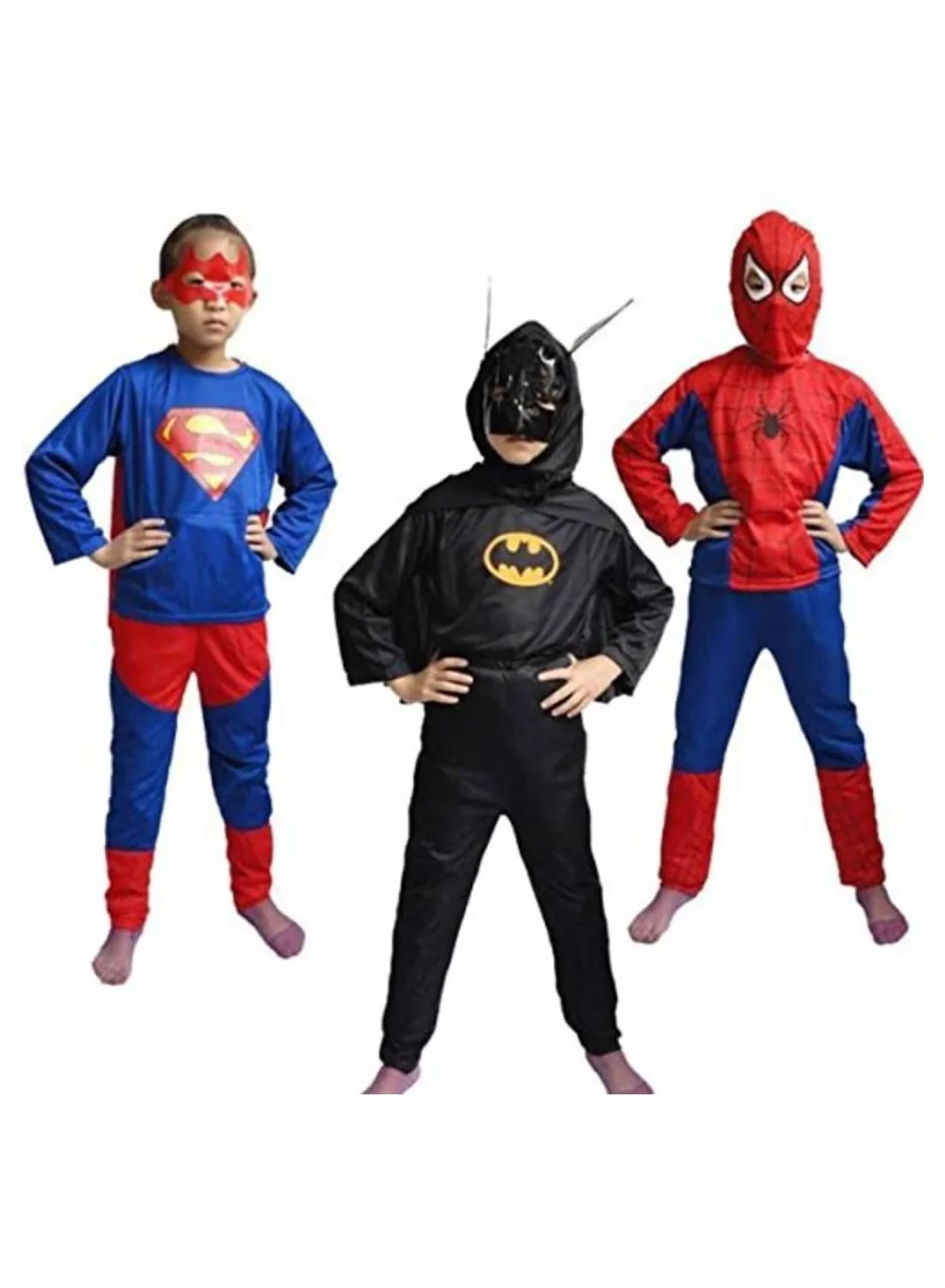 MAKS & CO. Superhero Costume TriSet for Kids (4-6 Years, 3-Piece Set) tgdgo