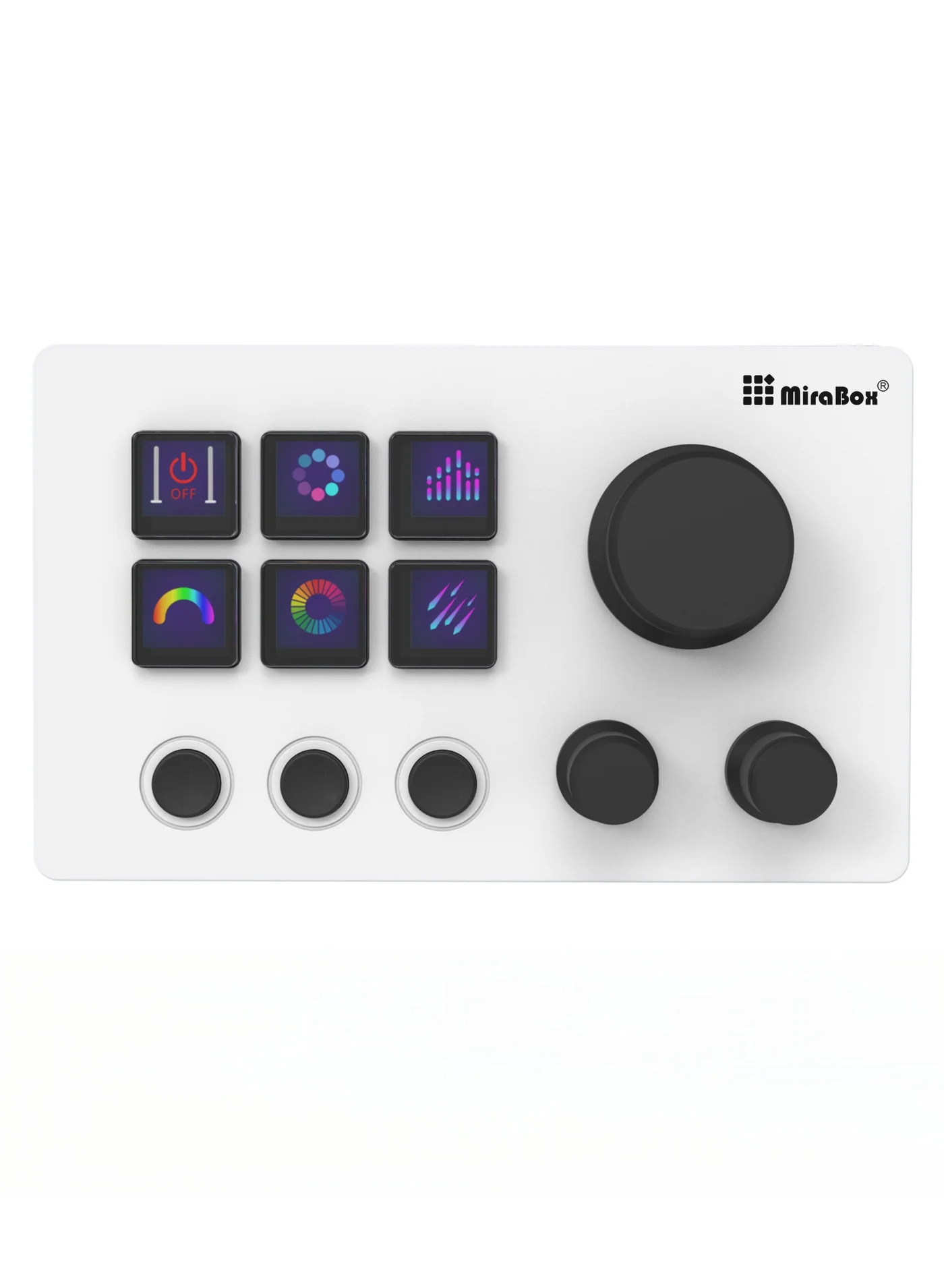 MiraBox Stream Controller Deck with 12 Customizable Macro Keys for Content Creators (White, 1 Unit) gmjn3