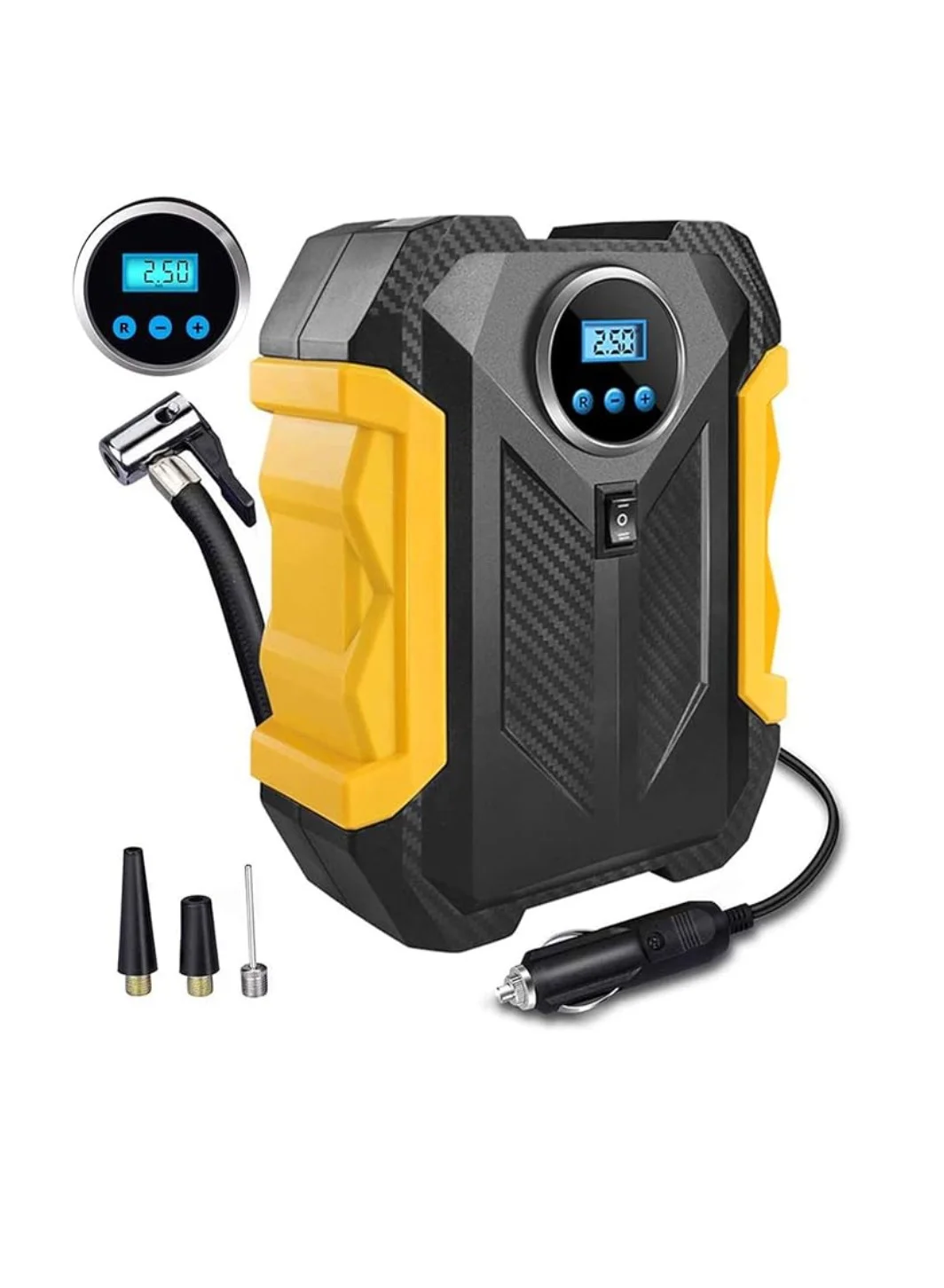 Carsun Portable Air Compressor for Car Tires, 12V DC Analog Tire Inflator with Emergency LED Flashlight for Cars Motorcycles and Bikes skbud