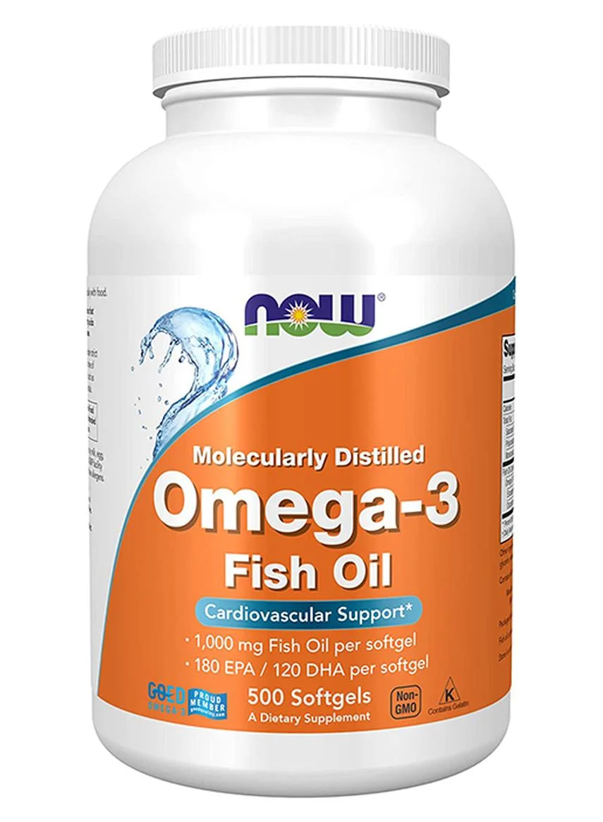 Omega-3 Fish Oil 1000mg Premium Molecularly Distilled Supplement for Cardiovascular Health (500 Softgels) t4v20