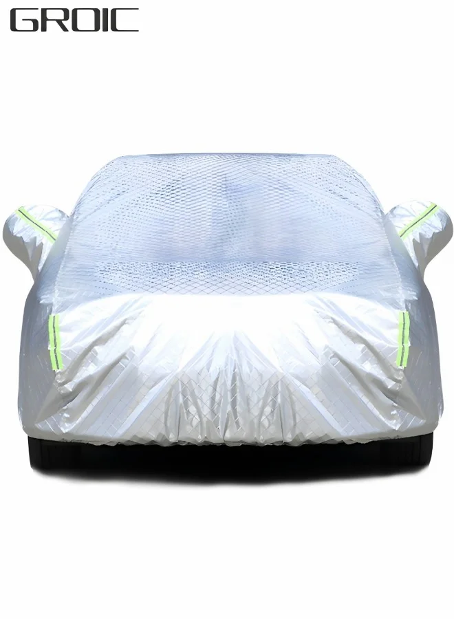 GROIC Multi-Layer Car Cover Waterproof All-Weather Protection (White, YXL) annyw