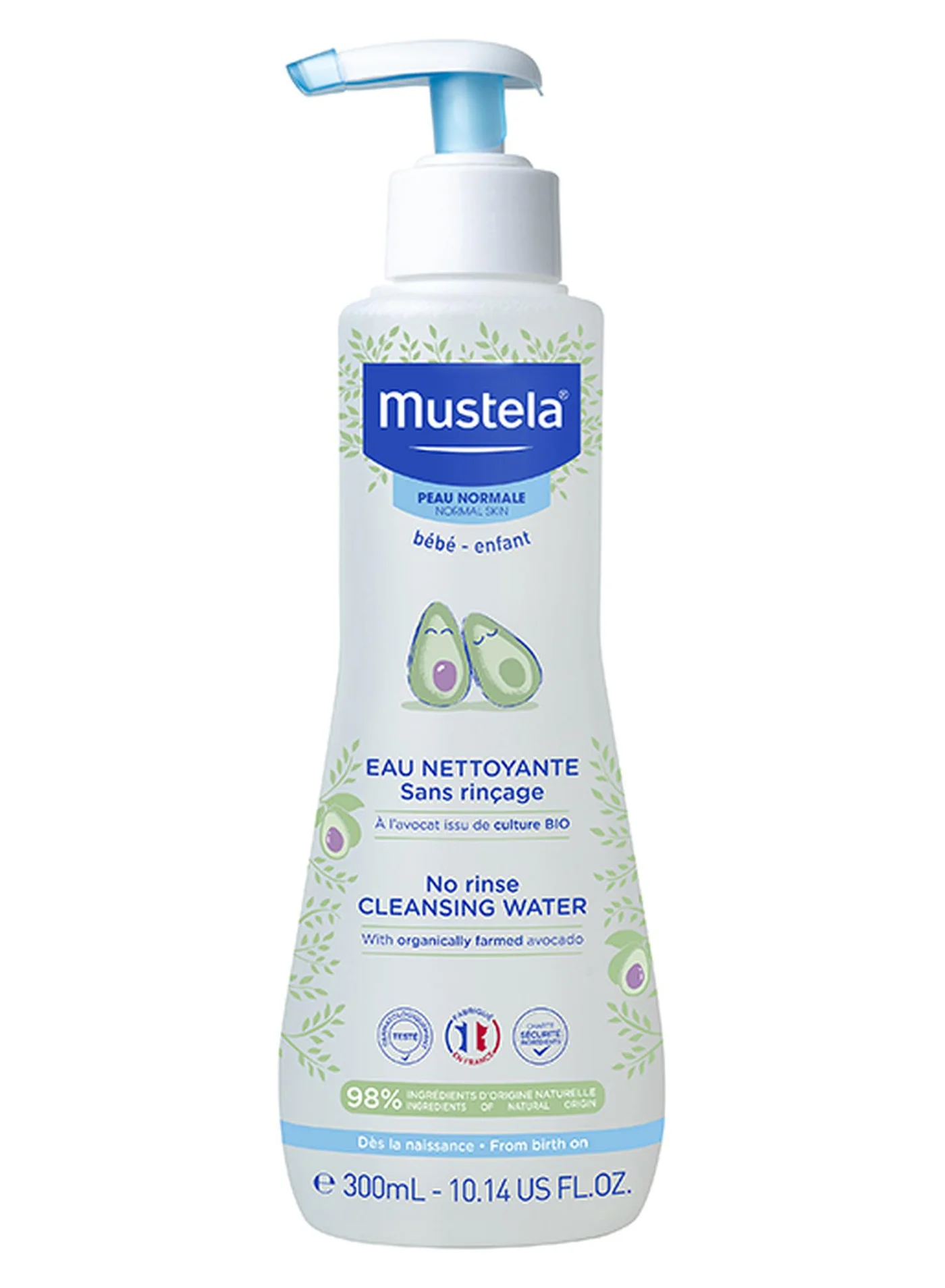 Mustela No Rinse Cleansing Water Gentle Formula for Face and Body (300 mL) kehkn
