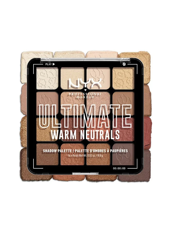 NYX Professional Makeup Ultimate Shadow Palette Warm Neutrals Professional Eyeshadow Collection for All Skin Types (13.2g) 6omlk
