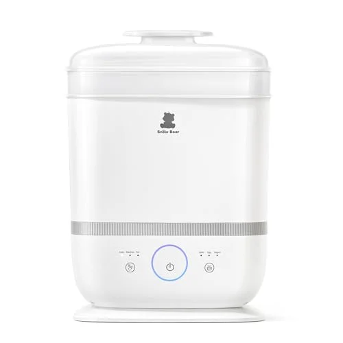 Snow Bear 6-in-1 Steam Sterilizer and Dryer for Baby Feeding Accessories (Extra Large Capacity, 13-Unit) dihs9