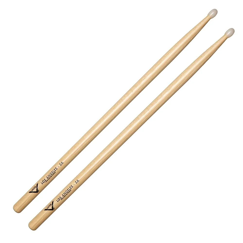 Professional Hickory Drum Sticks 5A Size with Durable Nylon Tip (1 Pair) sn4sr