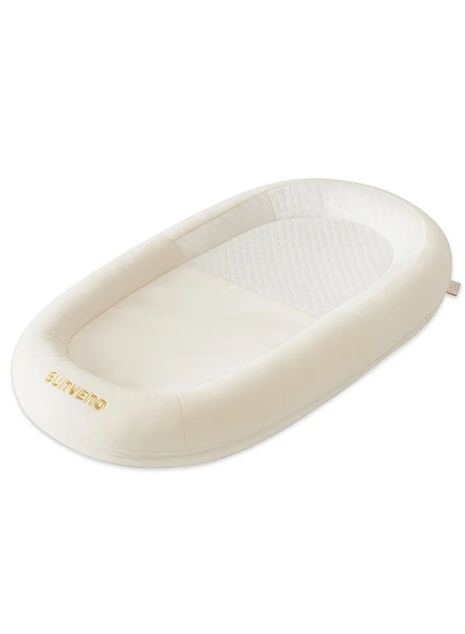 Premium Newborn Baby Nest Bed Pod (White, 80 x 50 cm) Lightweight Breathable Infant Lounger for Safe Sleep ug054