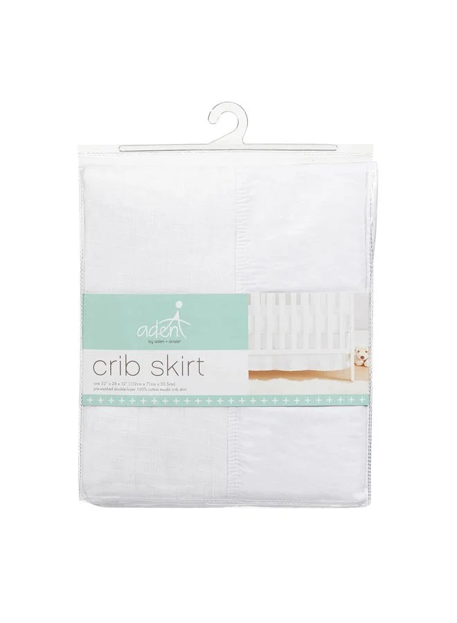 Premium Crib Skirt for Nursery Bedding (White, 130 cm x 70 cm) babre