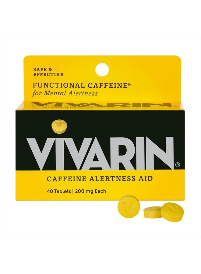 Energy Supplement Caffeine Tablets 200mg Premium Alertness Support (40 Tablets) tr2wo