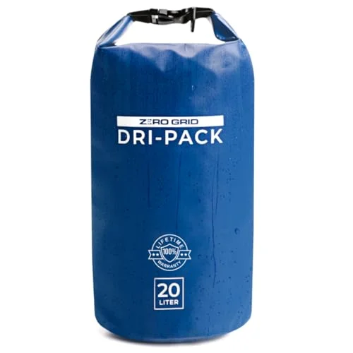 Zero Grid Waterproof Dry Bag Premium Roll-Top Storage Sack for Hiking Camping and Canoeing (20 L) yjzhz