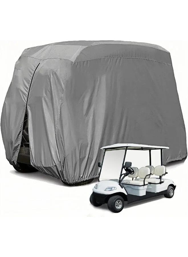 LAMAY 4 Passenger Golf Cart Cover Heavy-Duty 400D Polyester Waterproof All-Weather Protection (Silver, 285x122x168cm) zxas7