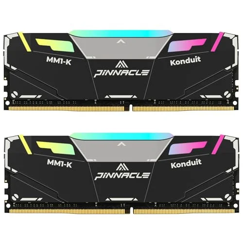 Premium Desktop Gaming RAM 16GB Kit (2x8GB) DDR4 3200MHz RGB Memory Module (Black, 16GB) 5x26c