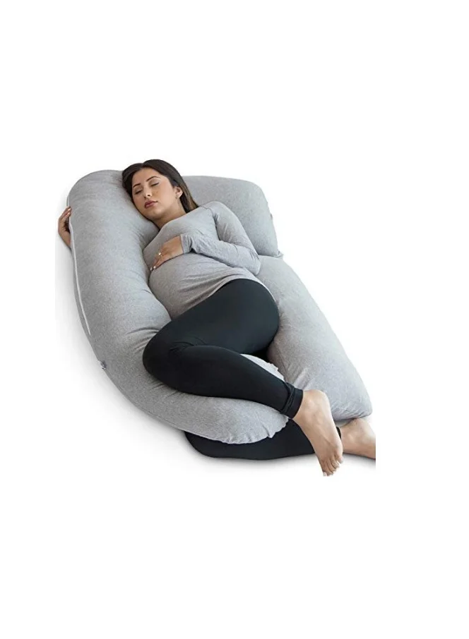 PharMeDoc U-Shape Pregnancy Pillow Full Body Support Maternity Cushion (Soft Jersey Fabric, 135 x 79 x 18 cm) l3my5