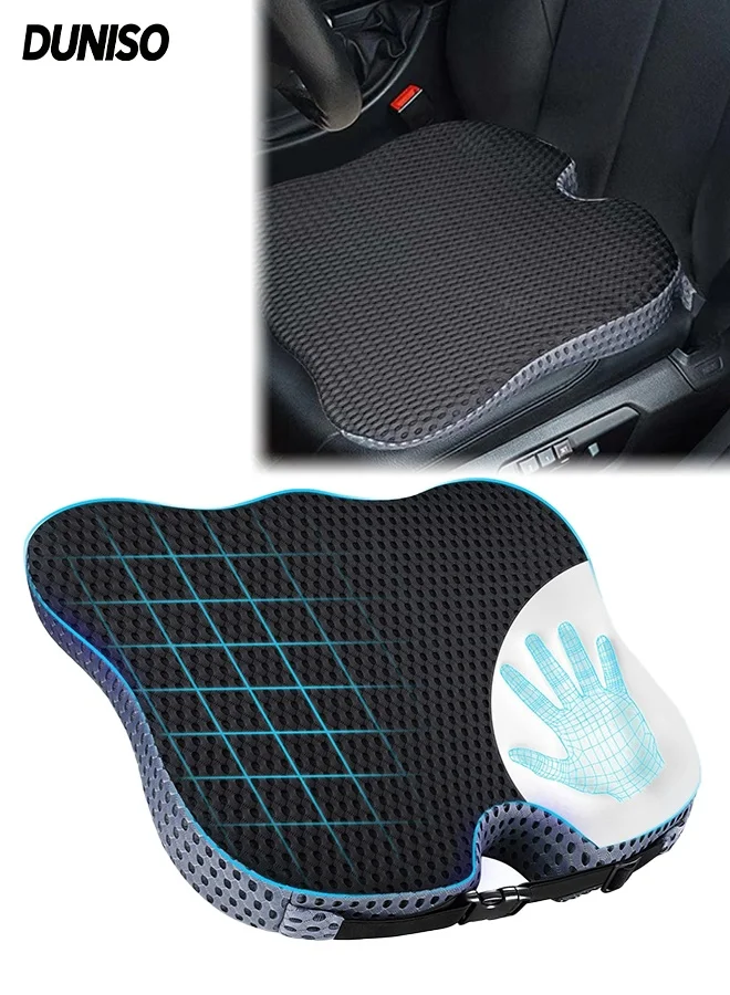 DUNISO Memory Foam Car Seat Cushion for Driving and Office Chair (Ergonomic Support, 45x35x7 cm) kcewh