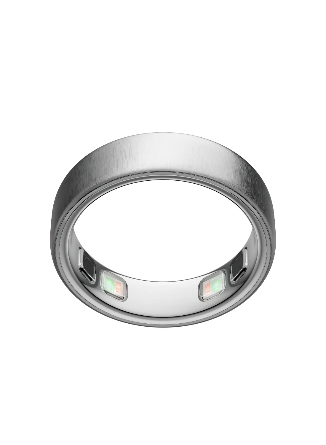 Premium Smart Health Tracker Ring (Brushed Silver, Size 8) - Activity and Sleep Monitoring Wearable p57s4
