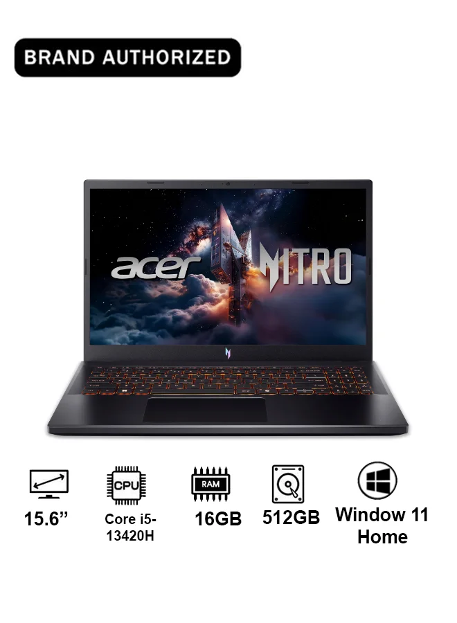 Premium Gaming Laptop 15.6-inch FHD 165Hz Display, Intel Core i5, 16GB RAM, 512GB SSD, Dedicated Graphics, Backlit Keyboard (Obsidian Black) 75n16