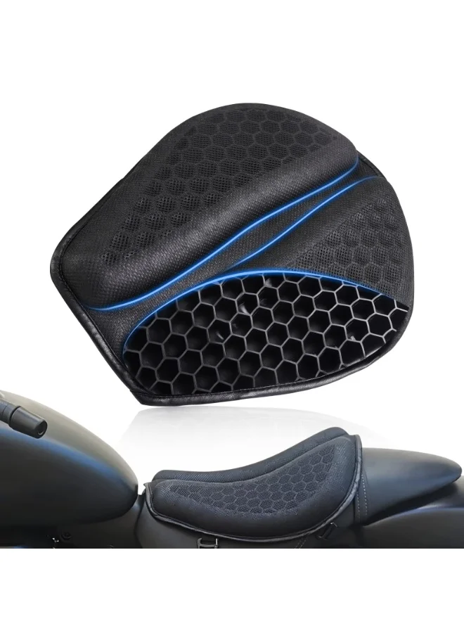 FDTY Motorcycle Gel Seat Cushion, 3D Honeycomb Shock Absorption Pad, Breathable Premium Comfort for Long Rides (Large) fgmnn