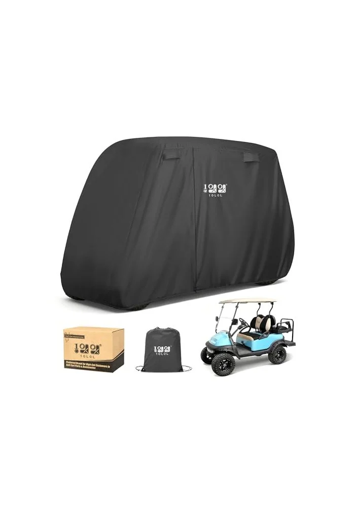 Premium Golf Cart Cover Heavy Duty 420D Oxford Waterproof Windproof Protective Shield for 4 Passenger Carts (Black) o7osf