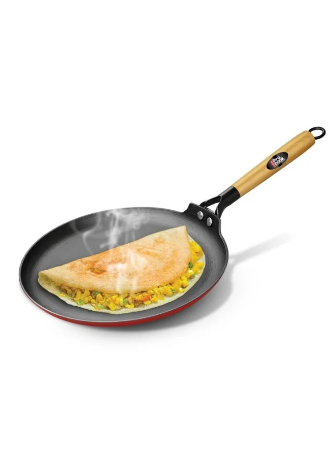 MILTON Pro Cook Enameled Cast Iron Roti Tawa (Concave, Pre-Seasoned, 30 cm) Premium Induction & Gas Stove Friendly Cookware for Chapati azksa