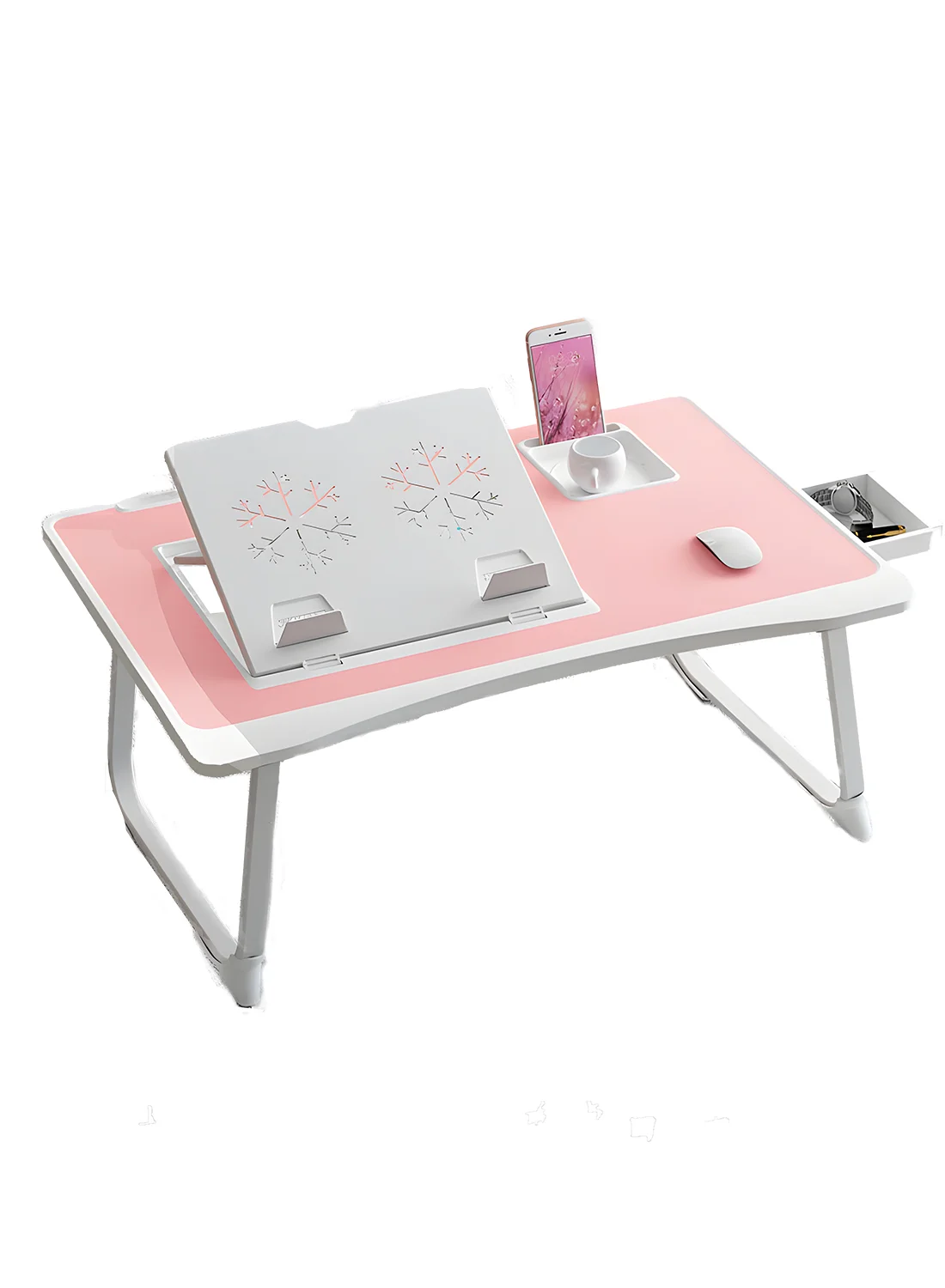 Kidle Adjustable Laptop Bed Tray Table with Drawer and Foldable Legs (Portable Notebook Stand for Sofa Couch) vr47g