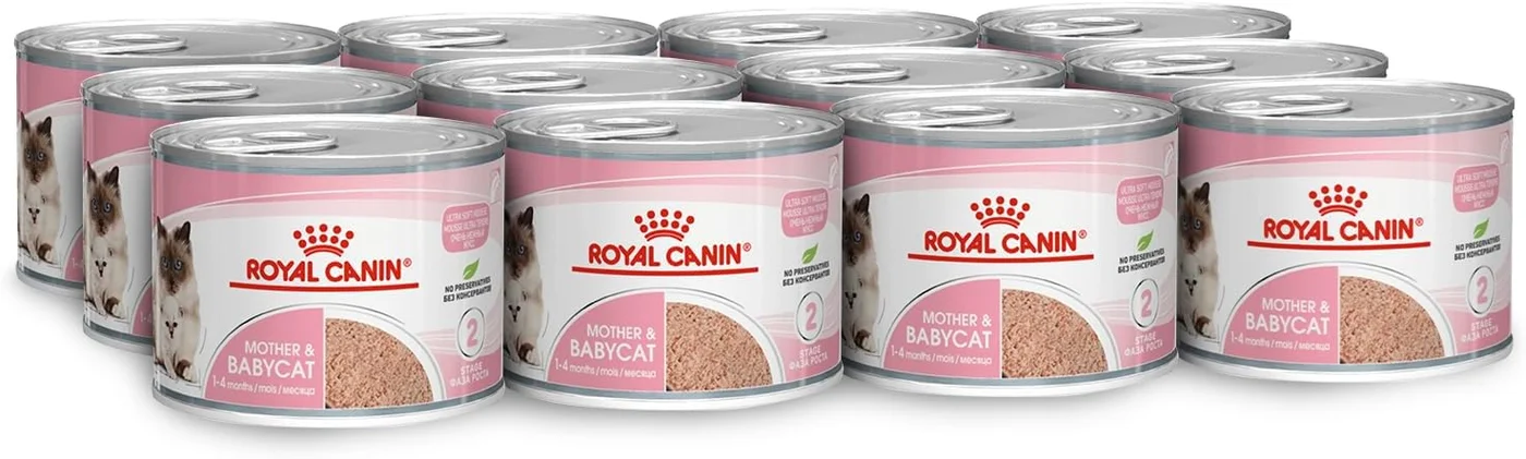 Premium Mother and Babycat Wet Food Mousse for Kittens and Nursing Queens (12 x 195g) qj8q4