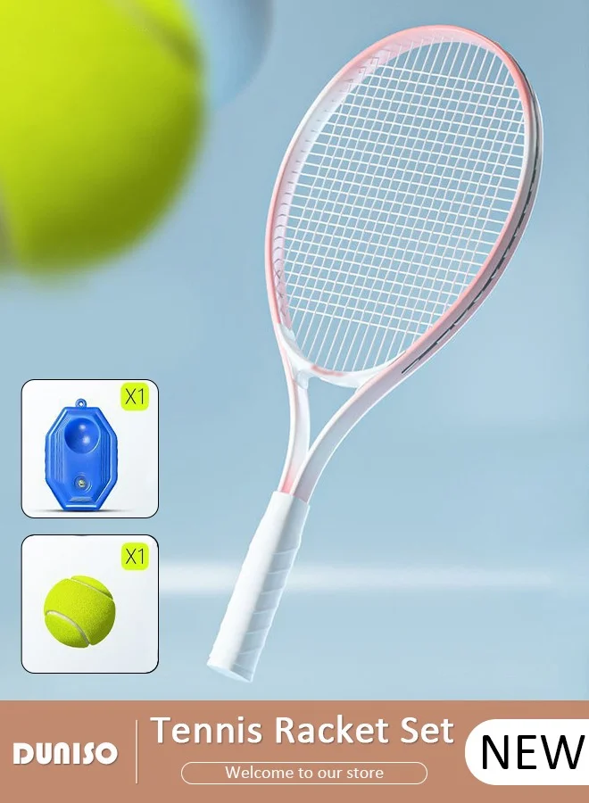 DUNISO Tennis Racket Set for Students and Beginners Lightweight Professional Training Gear with Carry Bag and Water Base (1 Piece) gp162