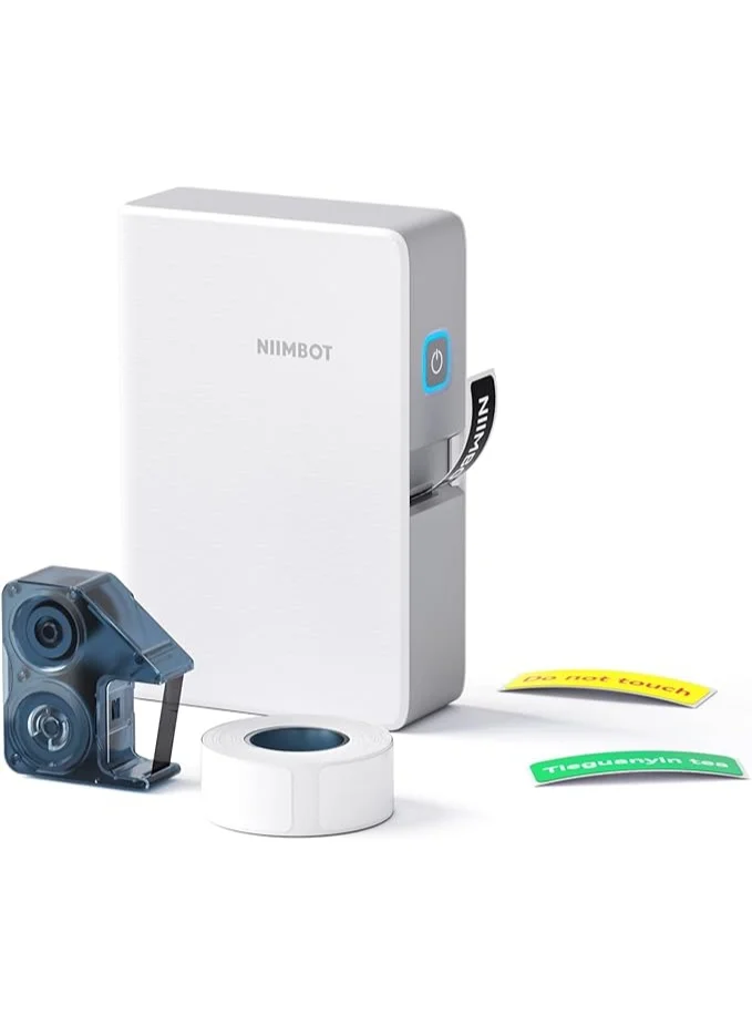 Portable Bluetooth Label Printer Machine with Adhesive Tape (Rechargeable, Mini, White, 1 Piece) 7tloe