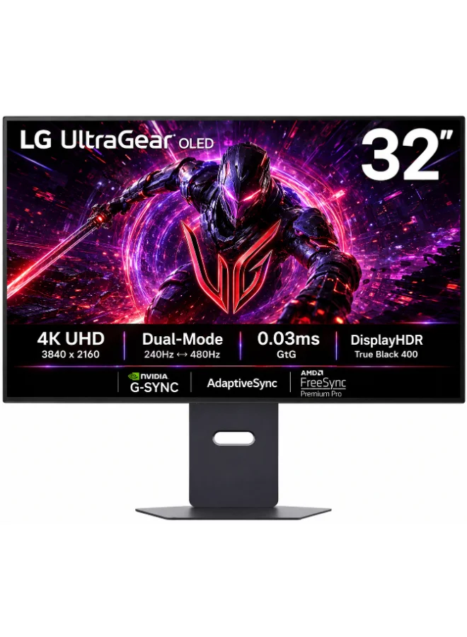 Ultra-HD 32-inch 4K UHD OLED Dual-Mode Gaming Monitor, 240Hz 4K or 480Hz FHD Refresh Rate, 0.03ms Response Time, Adaptive Sync Compatible (Black, 32-inch) 4jag6