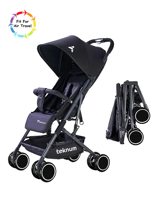 TEKNUM Yoga Lite Stroller Compact Foldable Travel Pushchair (Black, 15 kg Capacity) 34qgw