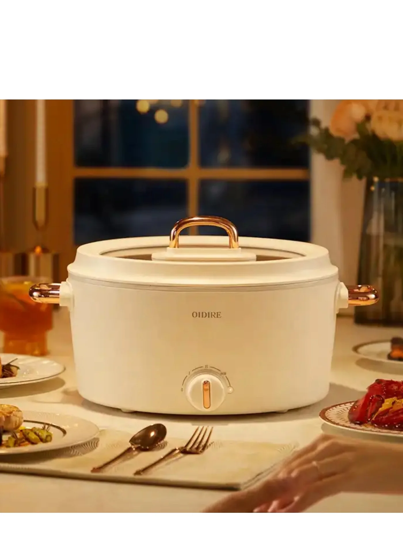 OIDIRE Electric Hot Pot Cooker with Steamer 3L Portable Multi-Cooker for Stew Soup and Stir Fry (3L) q1fat