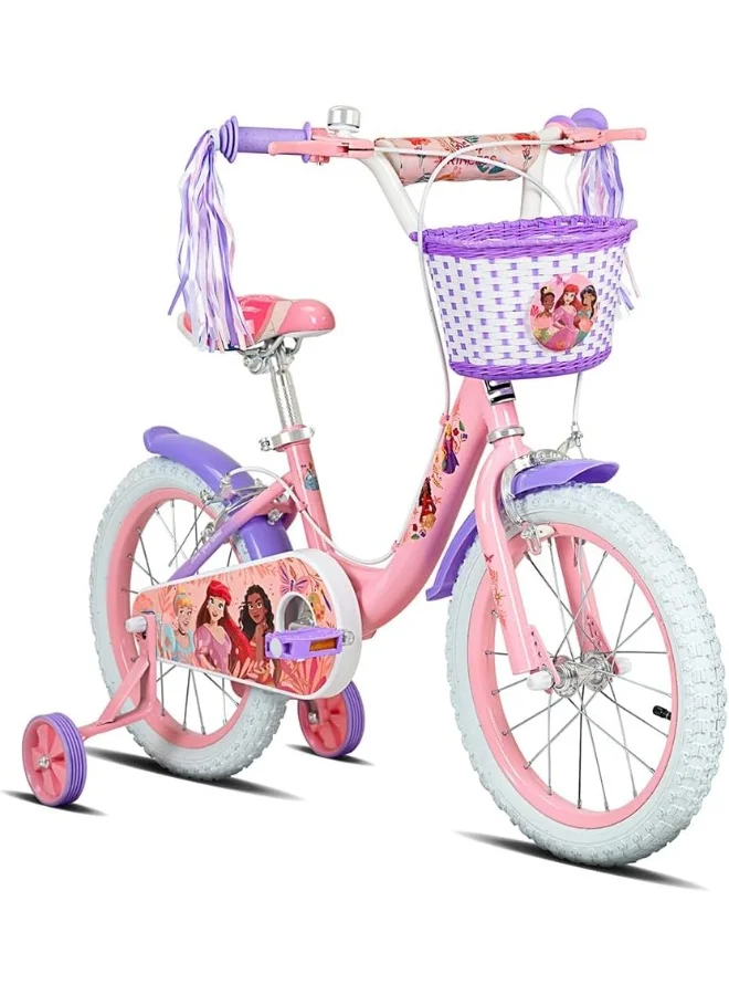 Spartan Princess Magical Bicycle for Girls with Training Wheels and Front Basket (Pink, 16-inch) 4dtem