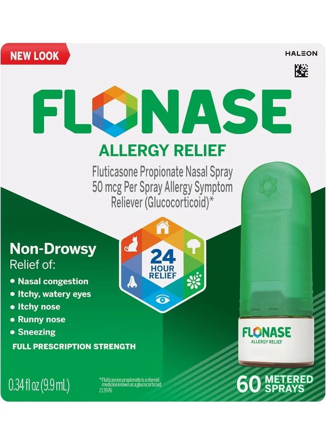 Premium Nasal Allergy Relief Spray Non-Drowsy Formula (60 Sprays) 7znvx