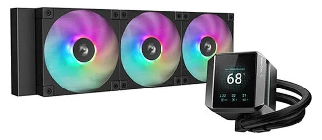 DEEPCOOL Mystique 360 ARGB Liquid CPU Cooler with 2.83-inch TFT LCD Display and Triple 120mm PWM Fans (Black, 360mm) 0ursa