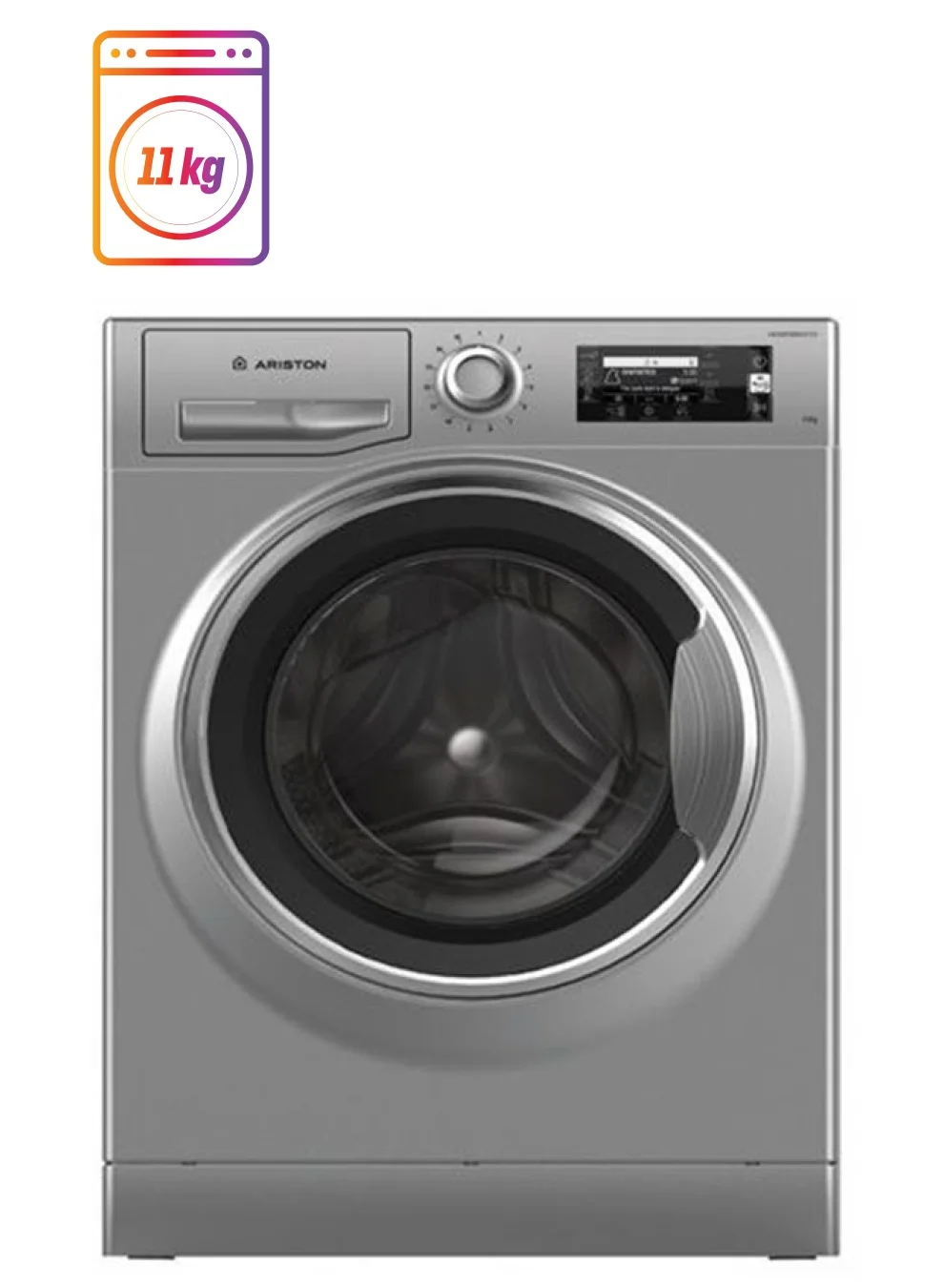 Ariston Front Load Washing Machine 11 kg Premium Freestanding Laundry Appliance (Silver) vgh64