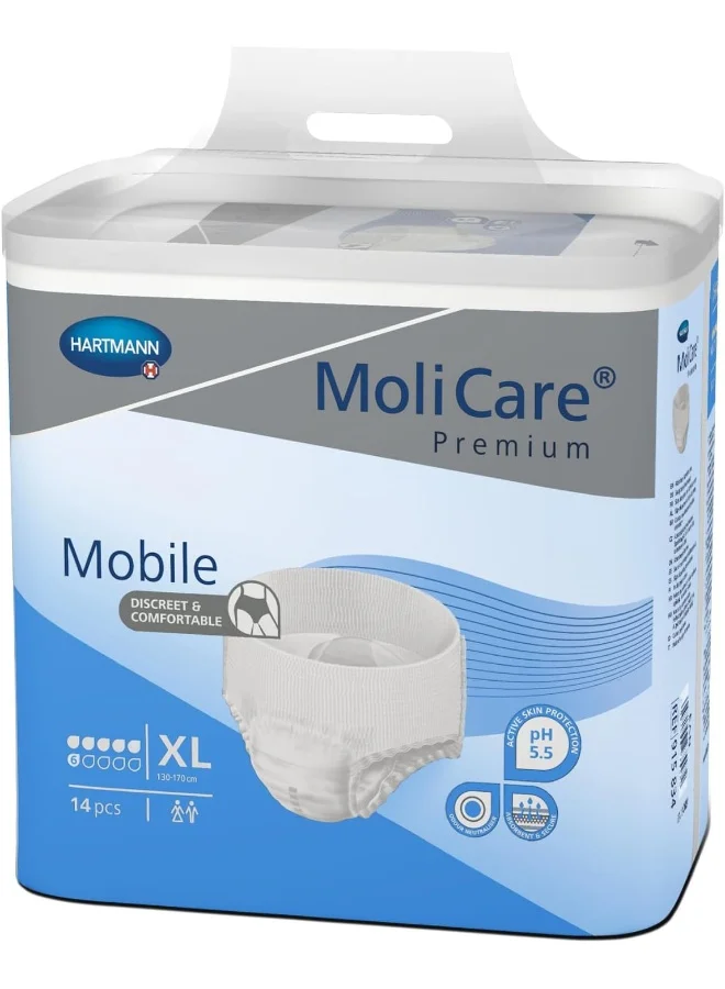Molicare Premium Mobile Adult Diaper Pants (Unisex, Extra Large, 14 Pieces) 5v7as