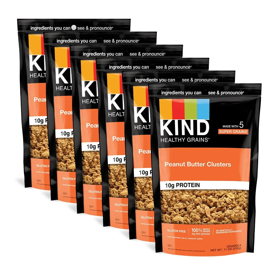 KIND Healthy Grains Granola Peanut Butter Clusters (6 Pack, 312g per pack) 0xqhi