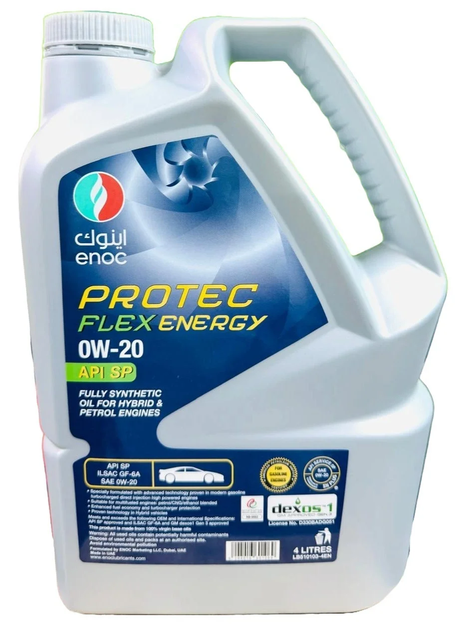 ENOC 0W20 Fully Synthetic Engine Oil for Petrol and Hybrid Vehicles (Premium Performance, 4L) 6gx46