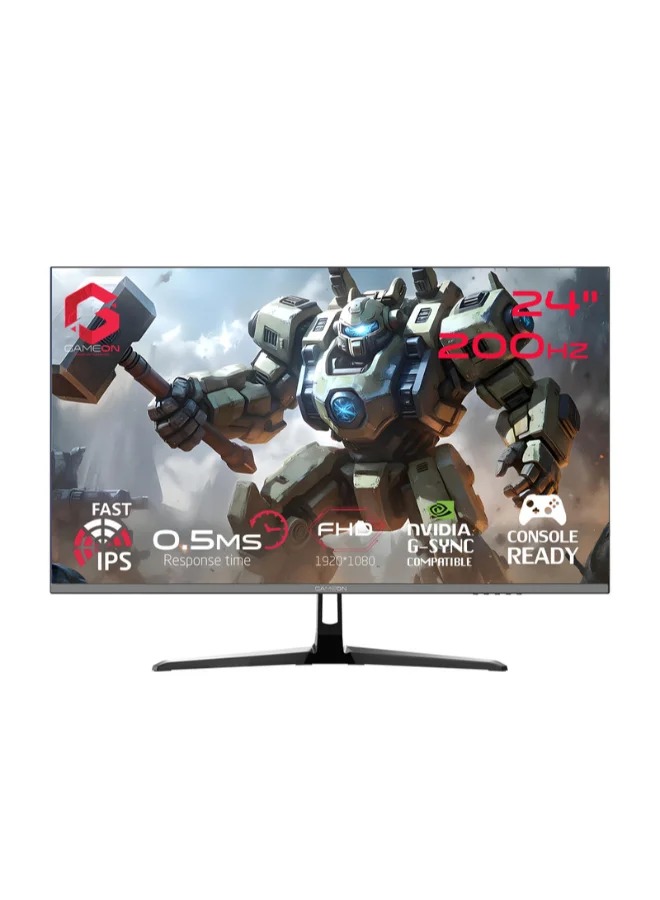GAMEON 24-inch FHD Gaming Monitor (200Hz, 0.5ms, Fast IPS, HDMI 2.1, Slim Bezel, Black) 0jpdb
