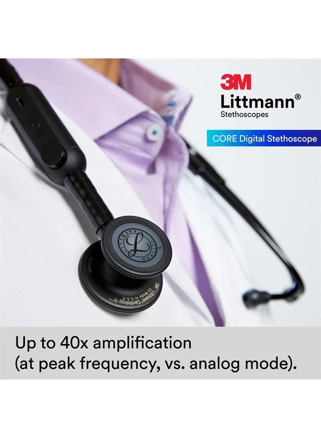 Professional Digital Stethoscope with Amplified Audio and Noise Cancellation (Black, 69 cm) y9uda