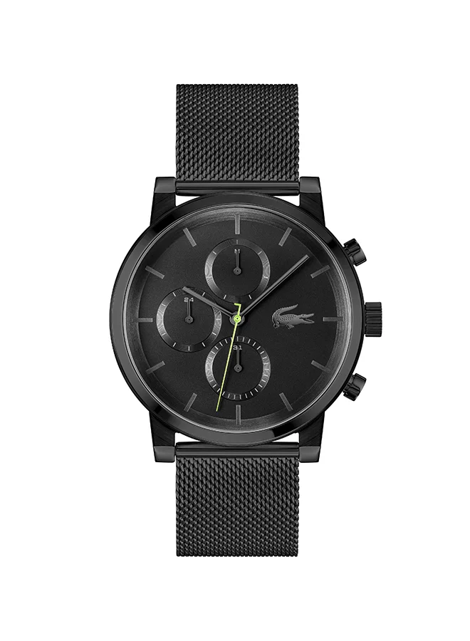 Premium Round Analog Men's Watch with Stainless Steel Band (Black, 42mm) c2utu