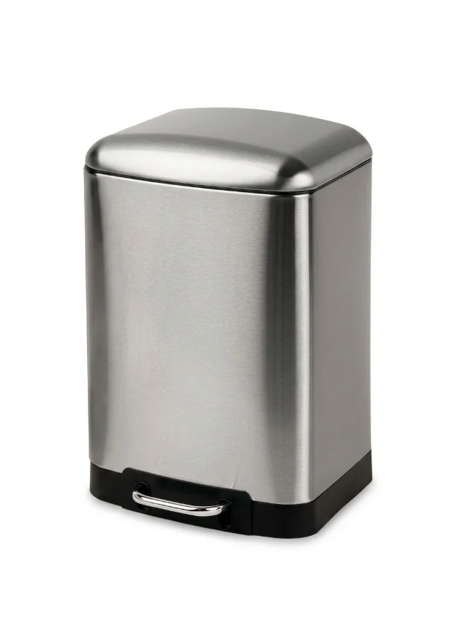 EK Bins Stainless Steel Pedal Bin, Fingerprint Resistant Step Trash Can for Kitchen and Bathroom (Black, 30L) ph12k