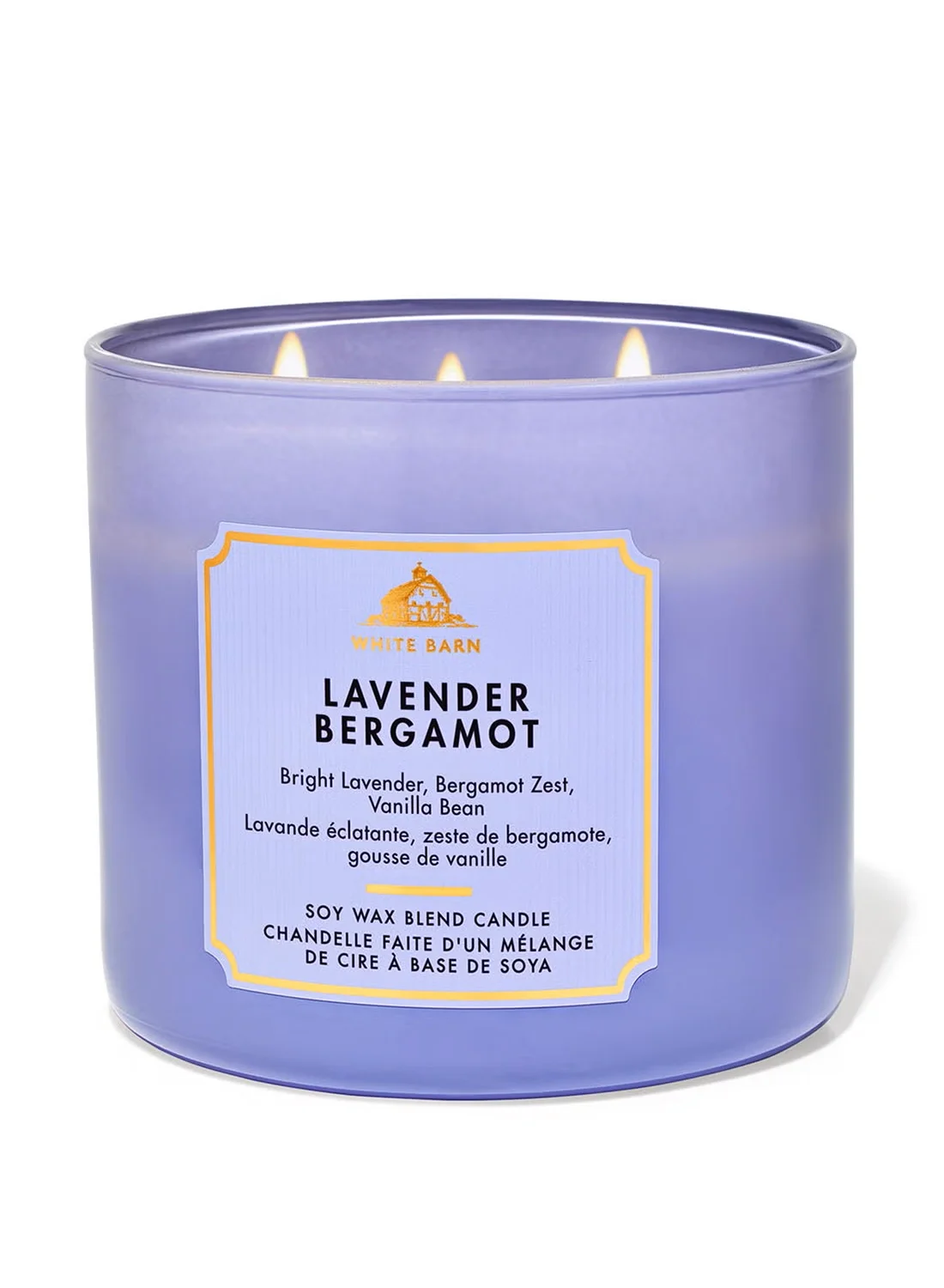 Premium Lavender Bergamot Scented Candle (3-Wick, 411g) Relaxing Aromatherapy Home Fragrance cn7x5