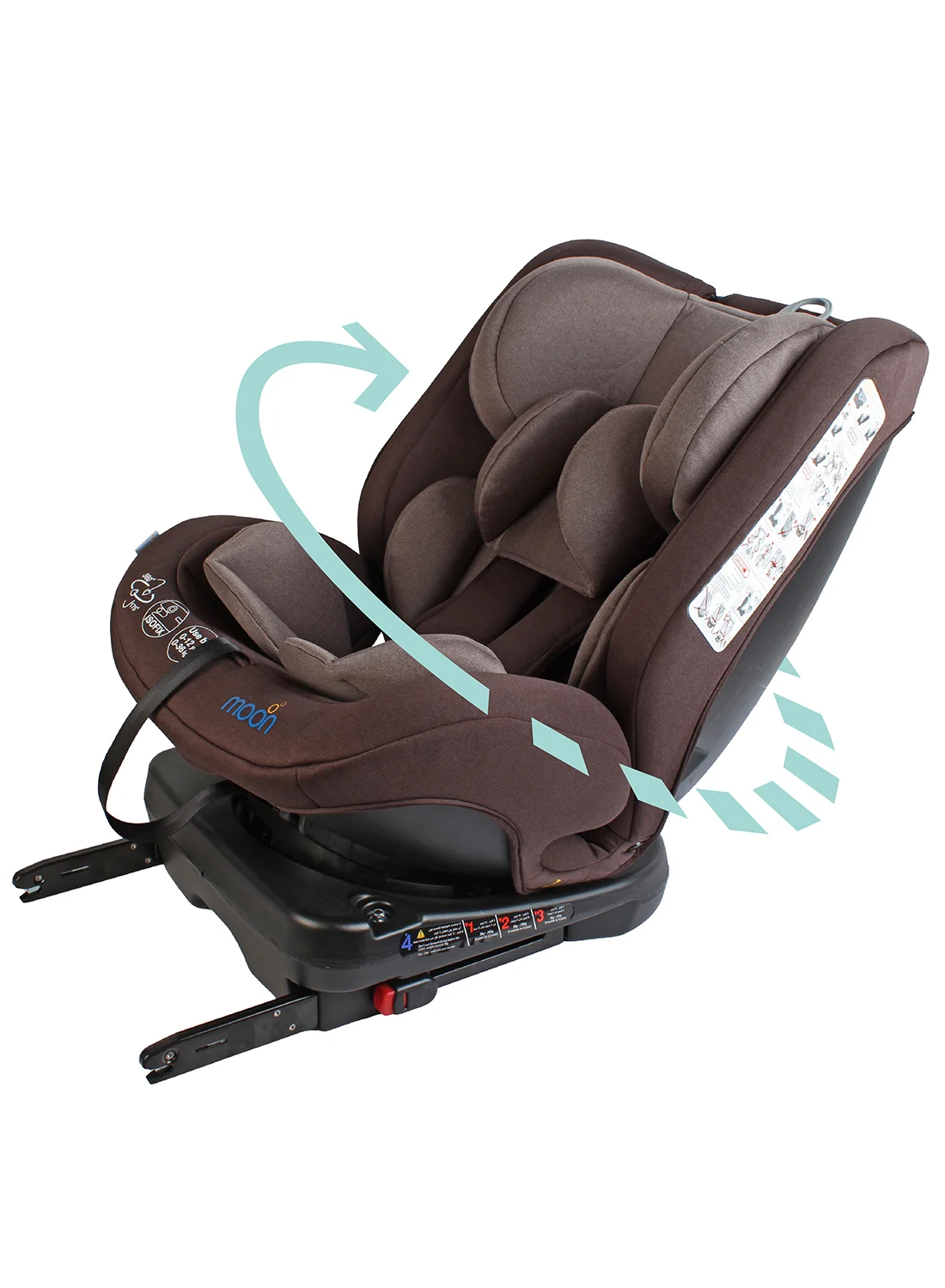 Moon Rover 360 Degree Rotating Baby Car Seat (Group 0+/1/2/3, 0-36kg, Brown) 0ryzk