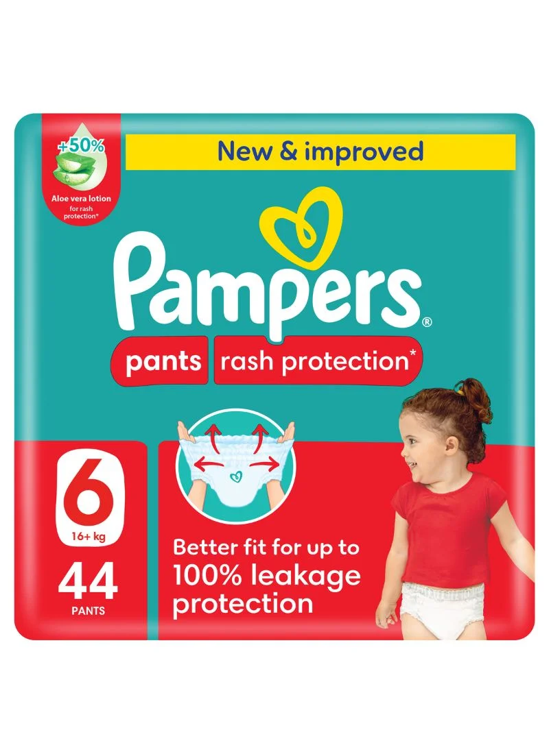 Premium Baby Dry Pants with Aloe Vera Lotion for Sensitive Skin (Size 6, 16-21 kg, 44 Count) um780