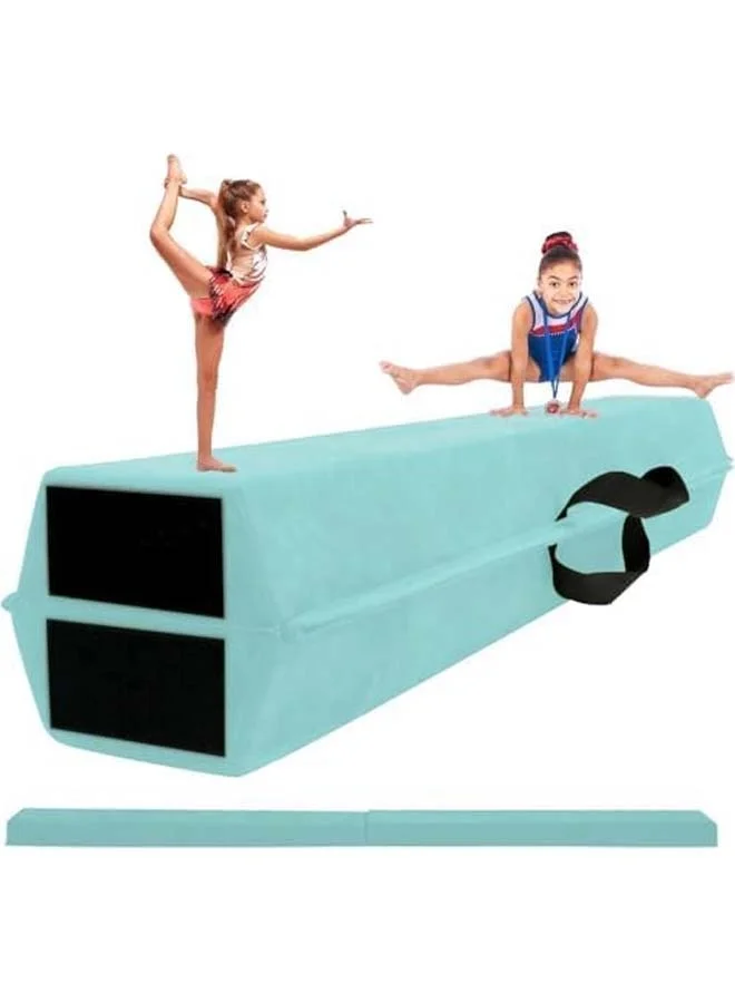 L&E Folding Balance Beam, Portable Gymnastics Training Equipment with Non-Slip Base and Suede Surface (244 cm) c30kd