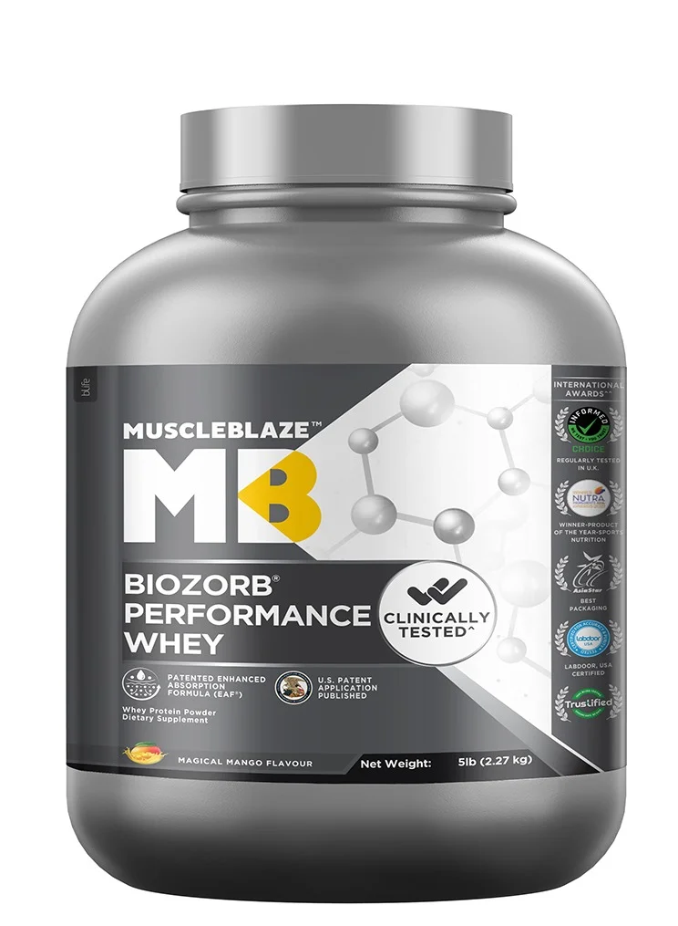 Performance Whey Protein Powder Premium Muscle Recovery Supplement (Magical Mango, 2.27kg) 7pk33