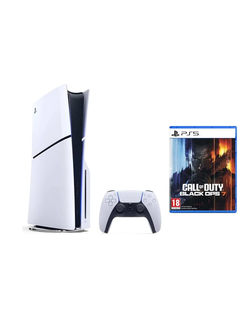 Premium Slim Disc Gaming Console Bundle with Action Game (Black, 1 TB) 9hdn4
