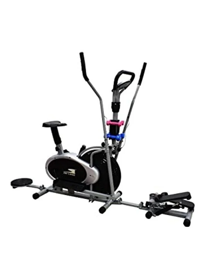 Sky Land 5-In-1 Multi-Function Exercise Bike with Twister Stepper and Dumbbells (Premium Iron, Home Fitness Equipment) 1k6or