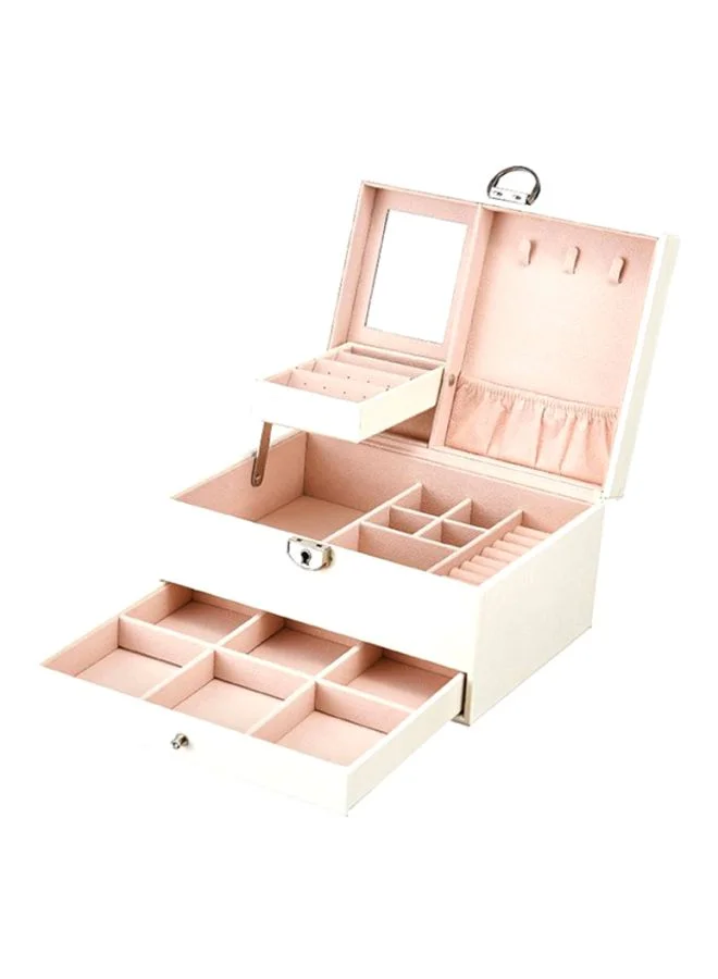Docooler Multi-Layer Jewelry Organizer Box (White, 1 Piece) Premium Storage Case for Earrings Rings and Necklaces h46ej